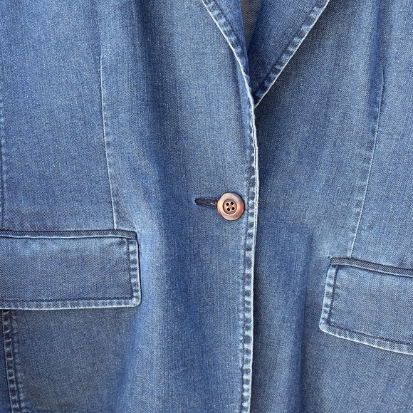 Blue Denim Women's Blazer - Picture 2 of 4